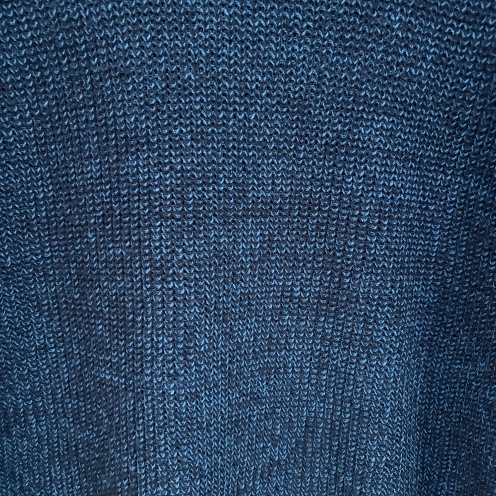 Deep Blue Heathered Cozy Crew Neck Knit Sweater - Picture 3 of 5